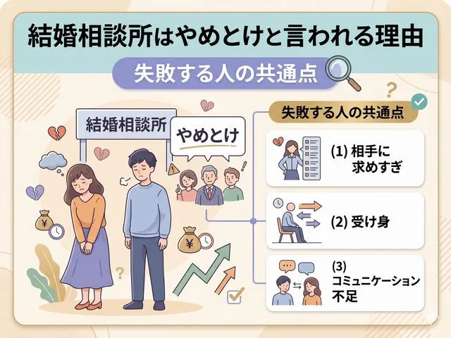結婚相談所はやめとけと言われる理由